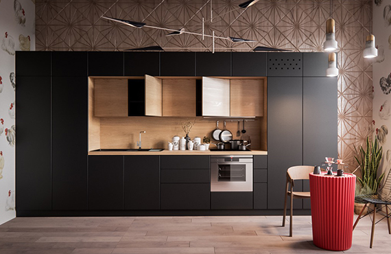 Inline Shaped Kitchen